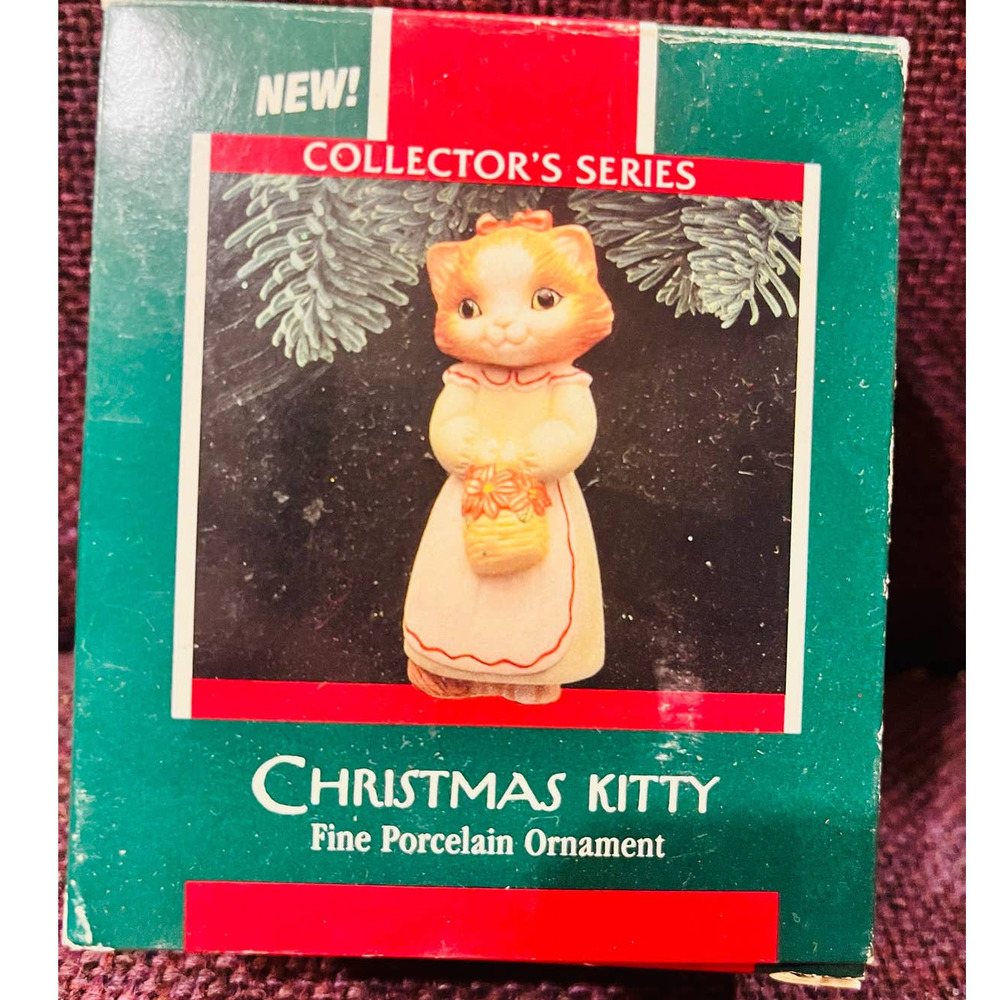 Hallmark Collector Series Christmas  Kitty fine porcelain ornament
